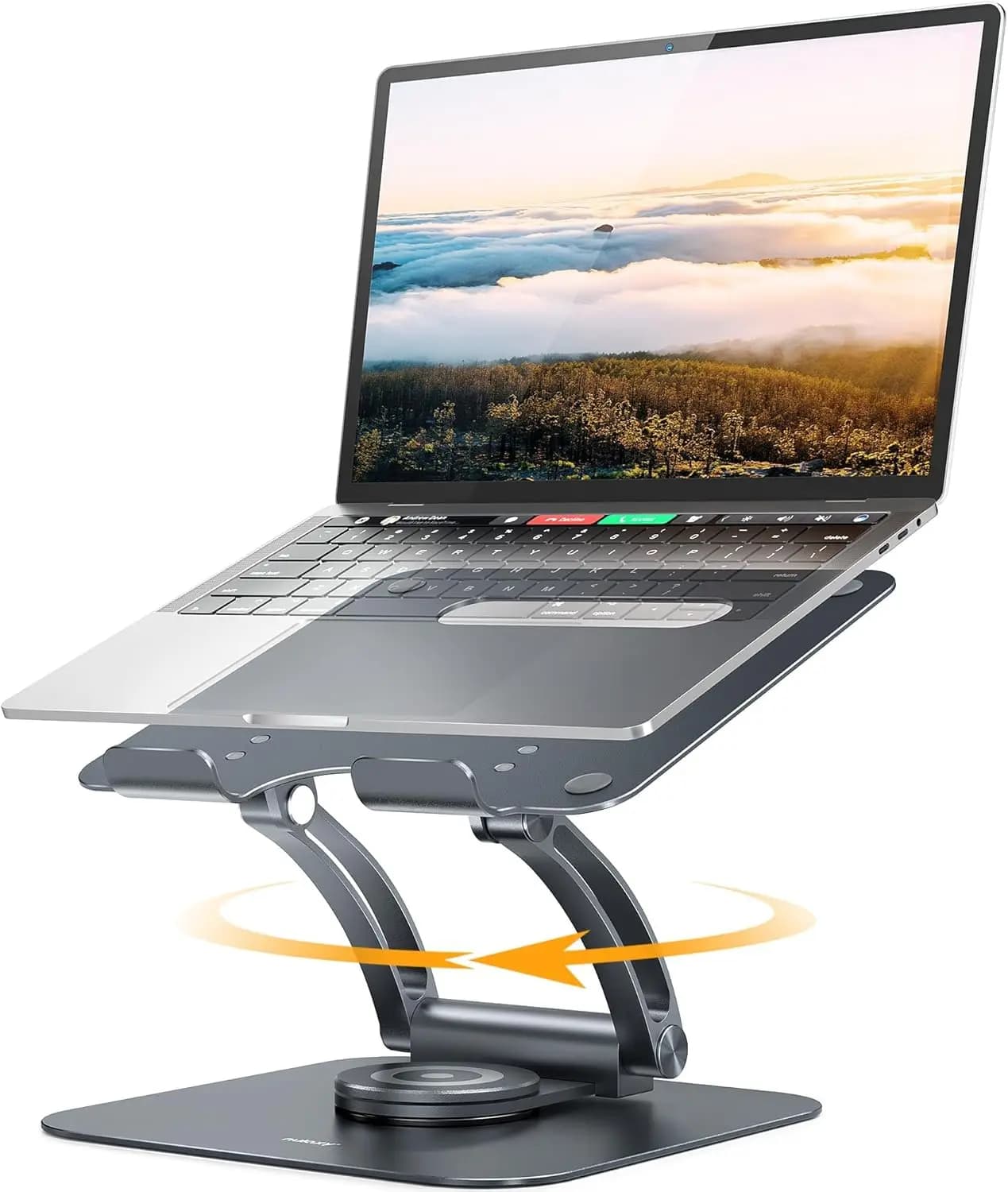 360 ° Supporto per laptop pieghevole e girevole con altezza regolabile, design ergonomico per notebook da 10-17 pollici, supporto da scrivania portatile