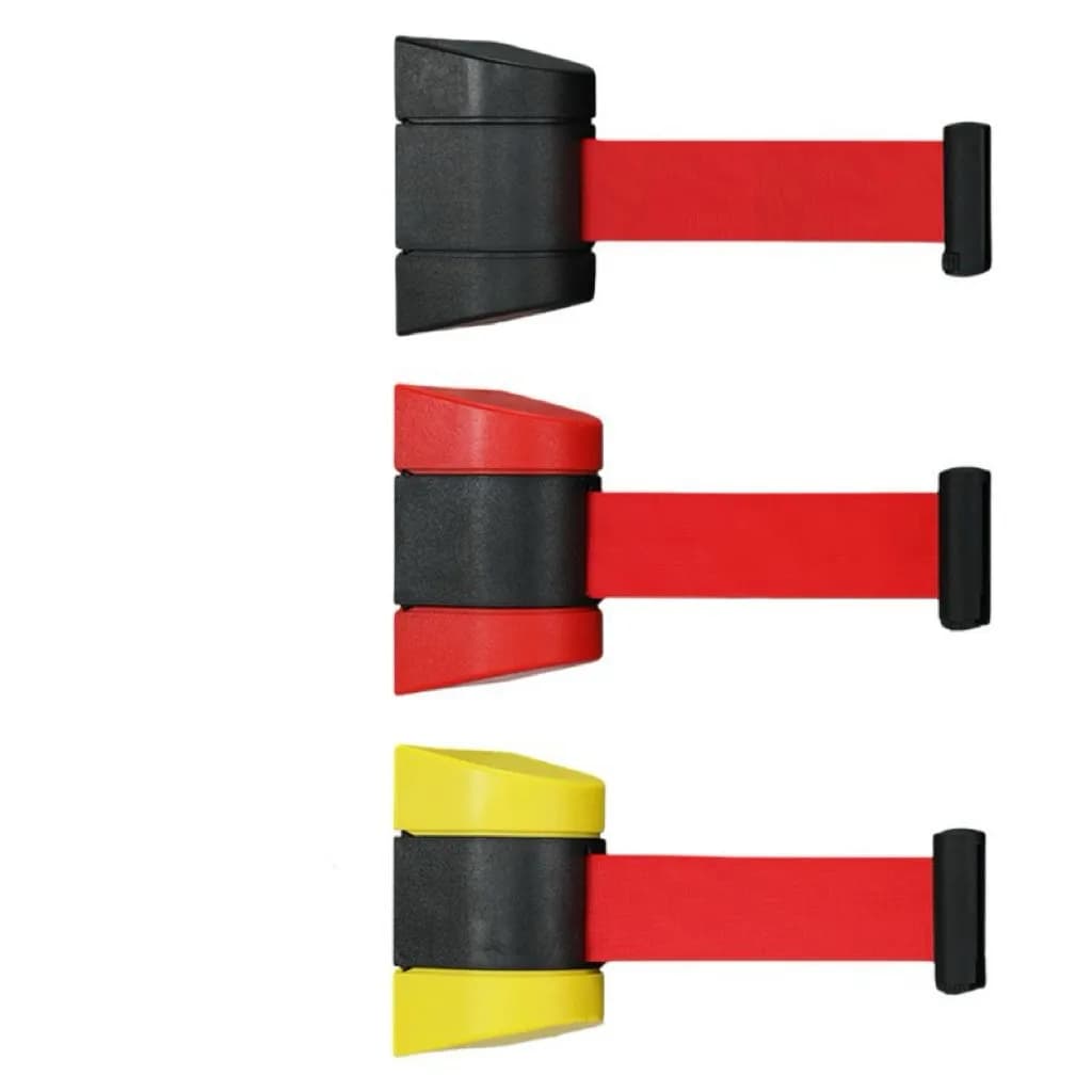 Nastro di avvertimento magnetico di sicurezza da 2M/5M/10M, cintura telescopica da parete, linea di avvertimento rossa/nera, cintura di isolamento per corridoi