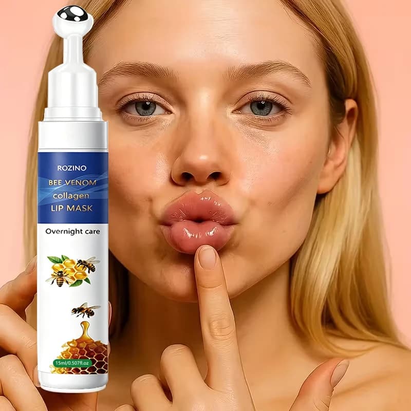 Rozino Bee Venom Collagen Moisturizing Lip Mask, with a Warm and Smooth Texture, Has a Gentle and Pleasant Fragrance. It Can Nourish the Lips, Relieve Dryness and Tightness, Has Good Elasticity, and Can Be Absorbed Quickly after Application, Meeting the Daily Needs for Lip Moisturization and Care.