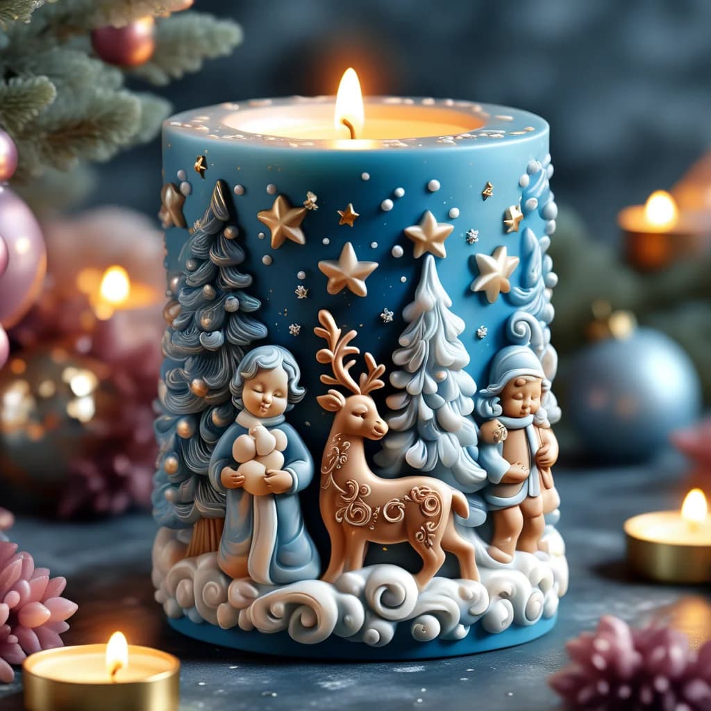 Christmas Home Decorations and Desktop Crafts High-Quality Reusable Flexible Candle Molds
