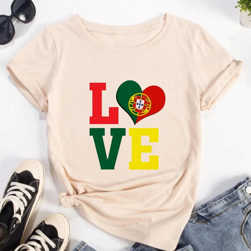 Portugal t-shirts women harajuku t shirt female anime 2000s clothes