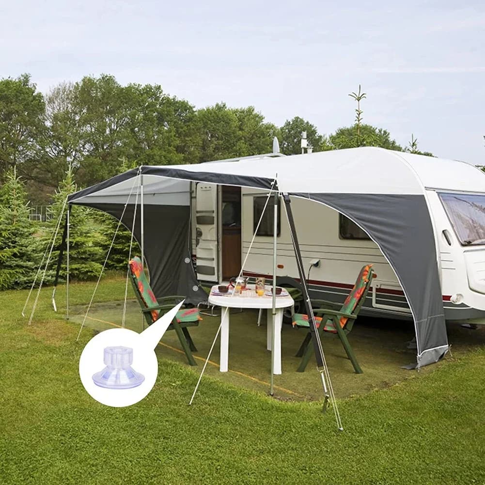 10 PZ Ventose Gancio Gancio Tenda Ventose IN PVC Adatto Per Pulito 100% Brand New 45mm Diametro Lato Tenda