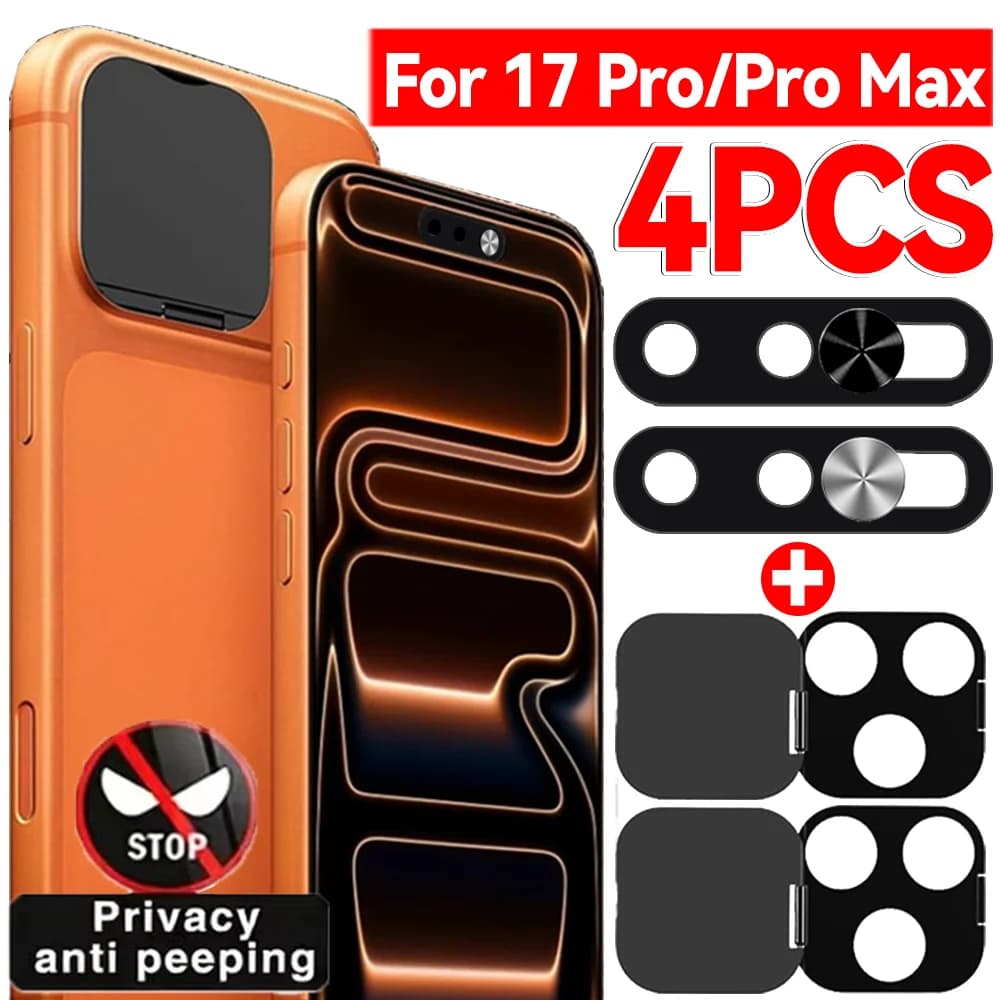 Copri Webcam 4-in-1 Anti-spionaggio, Custodie Protettive Ultra-Sottili per Lenti Telefono, Scudo Scorrevole per Fotocamera per iPhone 17 Air/17 Pro Max