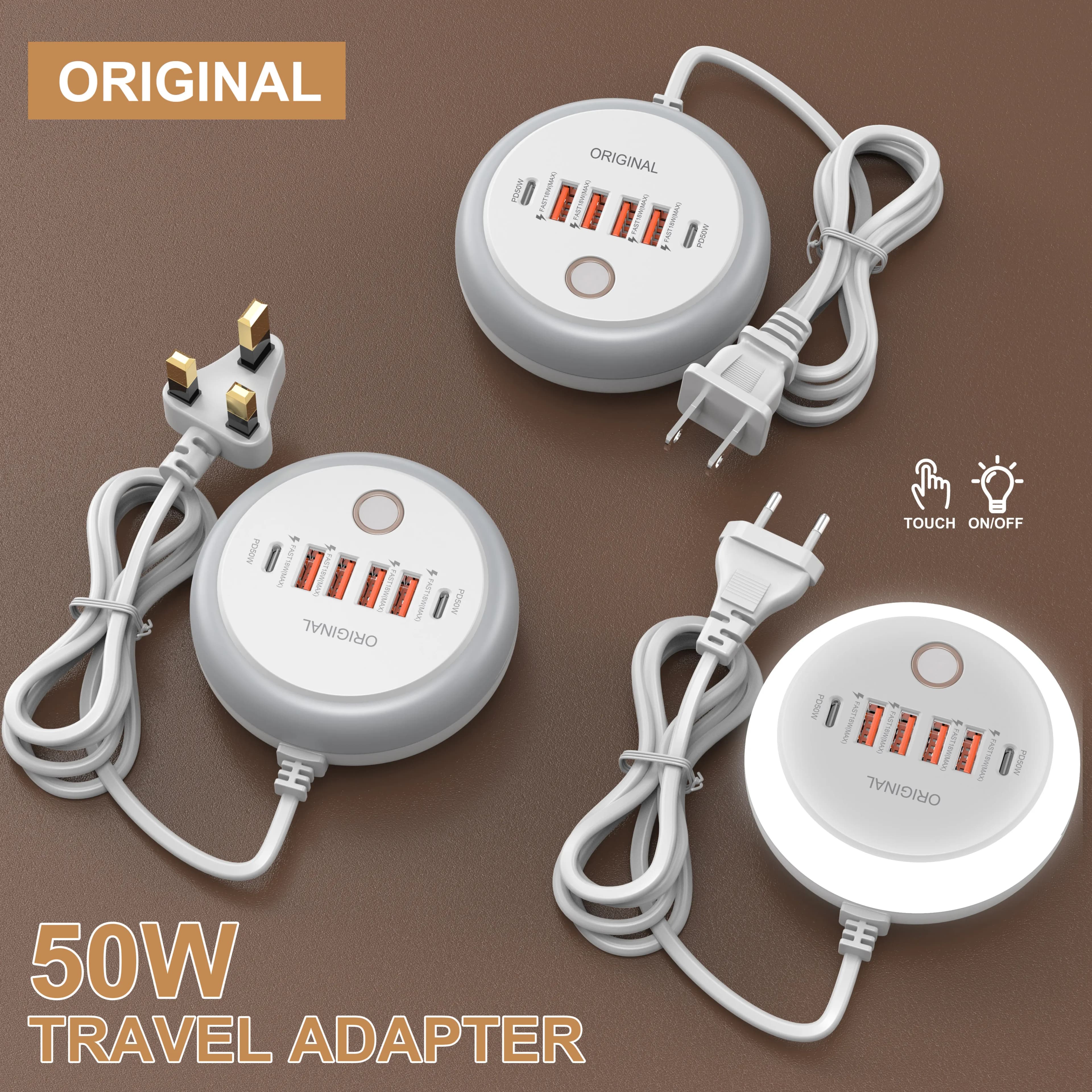 50W USB Type C multi-faceted charger with quick charging for iPhone, Samsung, Xiaomi, Huawei, phone adapter, quick charging socket