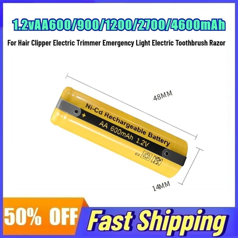 Batteria ricaricabile AA 1.2V 600/900/1200/2700mAh per tagliacapelli Trimmer elettrico Luce di emergenza Spazzolino elettrico Rasoio