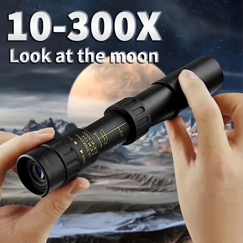 Telescopio zoom 10-300x40 HD Binocolo portatile potente Monoculare professionale a lungo raggio Visione notturna bassa per la caccia