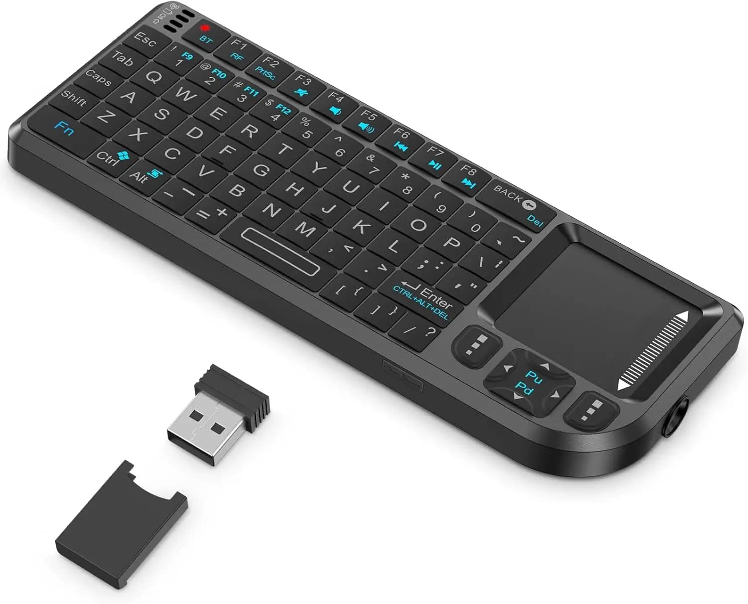 Mini tastiera Bluetooth con touchpad, wireless 2.4G, ricaricabile, per PC/tablet/TV/smartphone