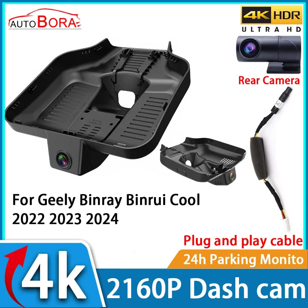 ZhuCamX Car Recorder Night Vision UHD 4K 2160P DVR Dash Cam for Geely Binray Binrui Cool 2022 2023 2024