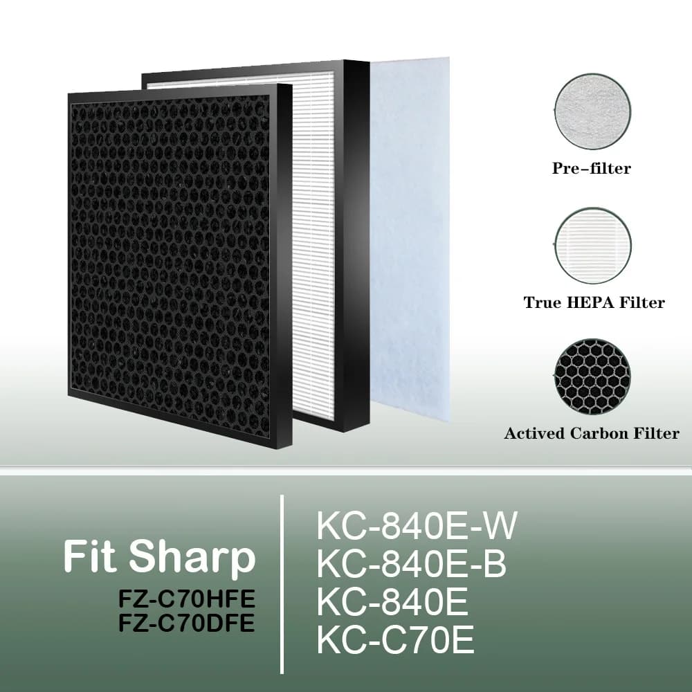 Filtro HEPA FZ-C70HFE filtro a carbone FZ-C70DFE per purificatore d'aria Sharp KC-840E-W KC-840E-B KC-840E KC-C70E