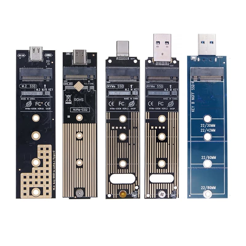 M.2 NGFF B Chiave 6Gbps M.2 NVME PCIE M Chiave Scheda 10Gbps a USB 3.0 TIPO C Adattatore Convertitore Scheda Riser per 2230 2240 2260 2280 SSD