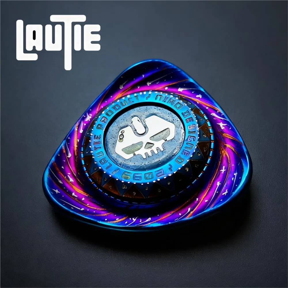 LAUTIE EDC ROC2.0 Titanio Blu Fidget Spinner Luminoso Intaglio Fatto A Mano Agitarsi Giocattoli Per Adulti Giocattoli Anti-stress