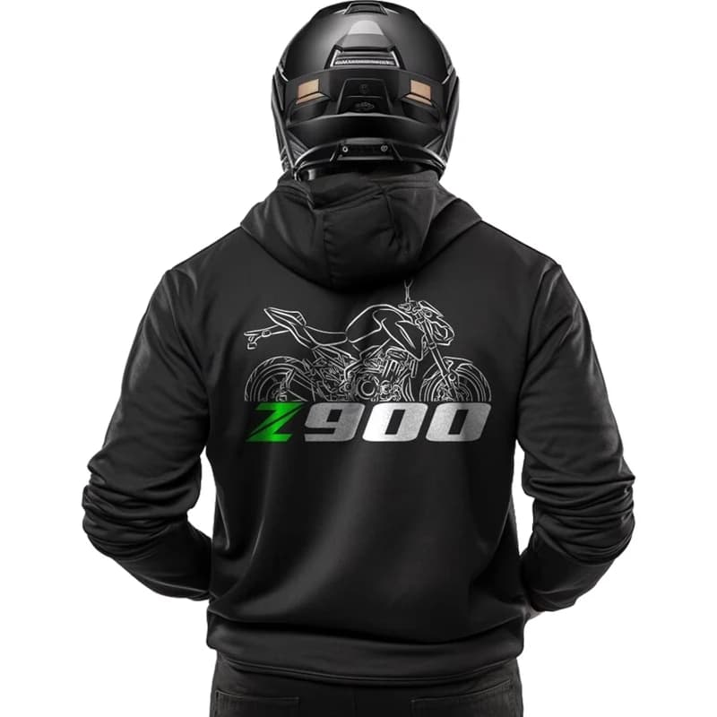 Felpa con cappuccio stampata Kawasaki Z900 per uomini e donne sportivi e casual nuova collezione autunno/inverno 2025