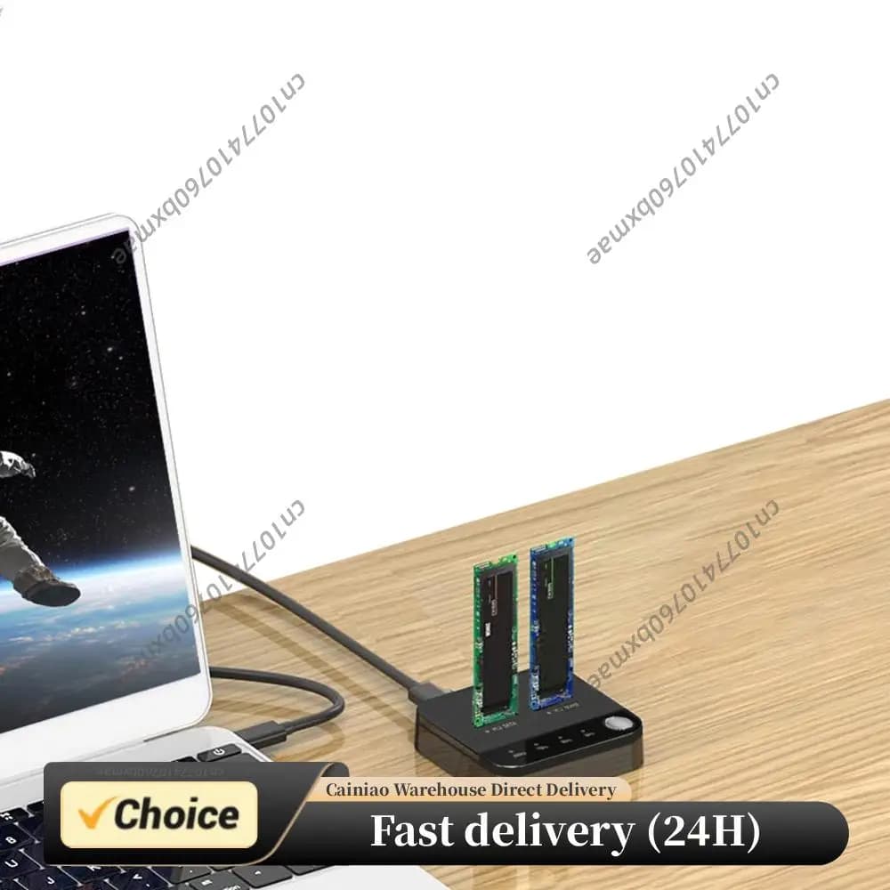 Duplicatore di Dischi Rigidi M.2 SATA/NVMe a Doppio Slot, Stazione di Clonazione Offline, Trasmissione Dati, Clonatore M.2 con Indicatore LED