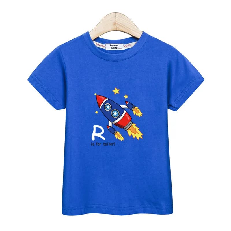 2024 New Boys T-Shirt a maniche corte New Space Rocket Cartoon abbigliamento Baby Kids Summer Shirt top 3-14T