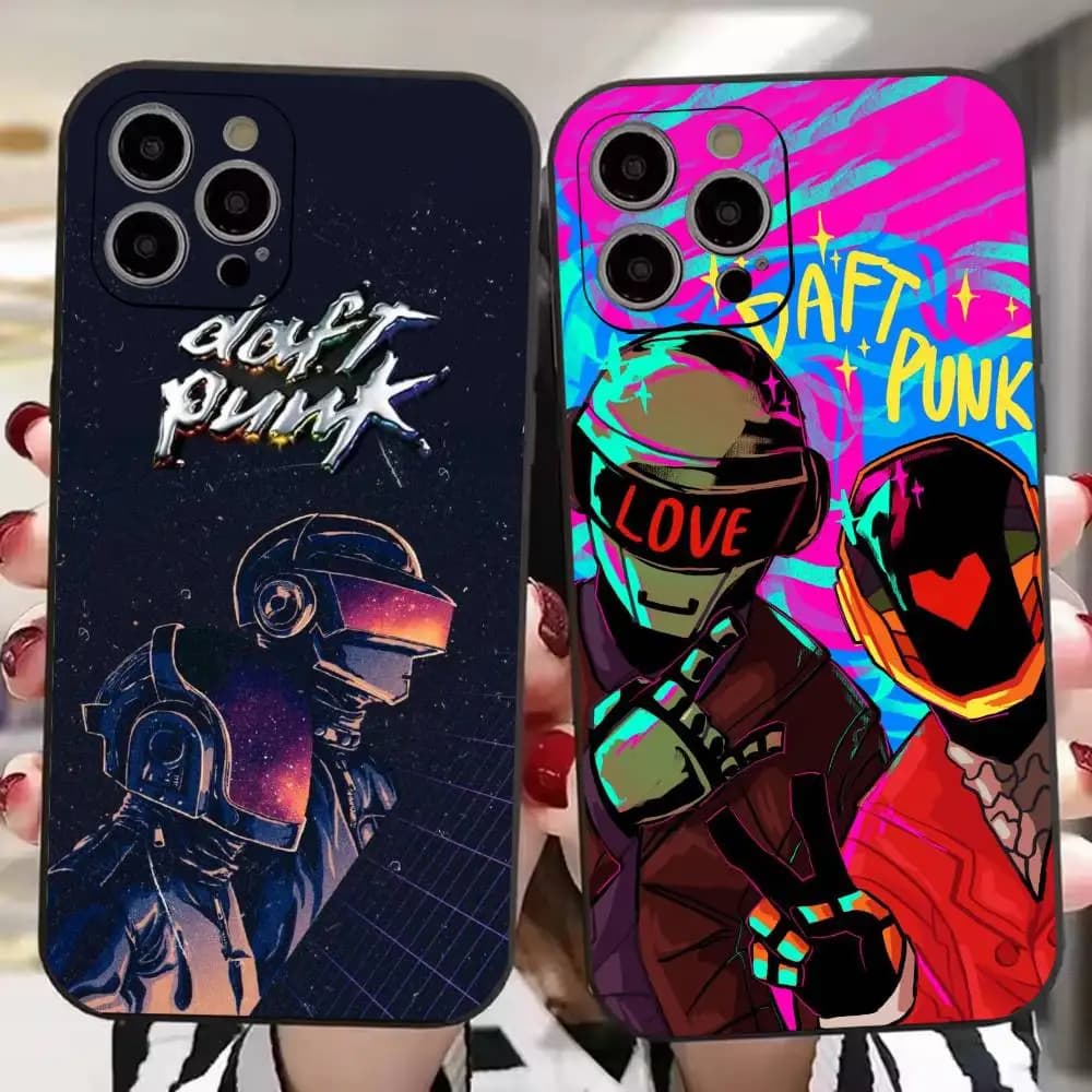 D-Daft P-Punk France Band Phone Case For iPhone 17,16,15,14,13,12,11 Plus,Pro Max,XS,Soft Silicone Black Cover