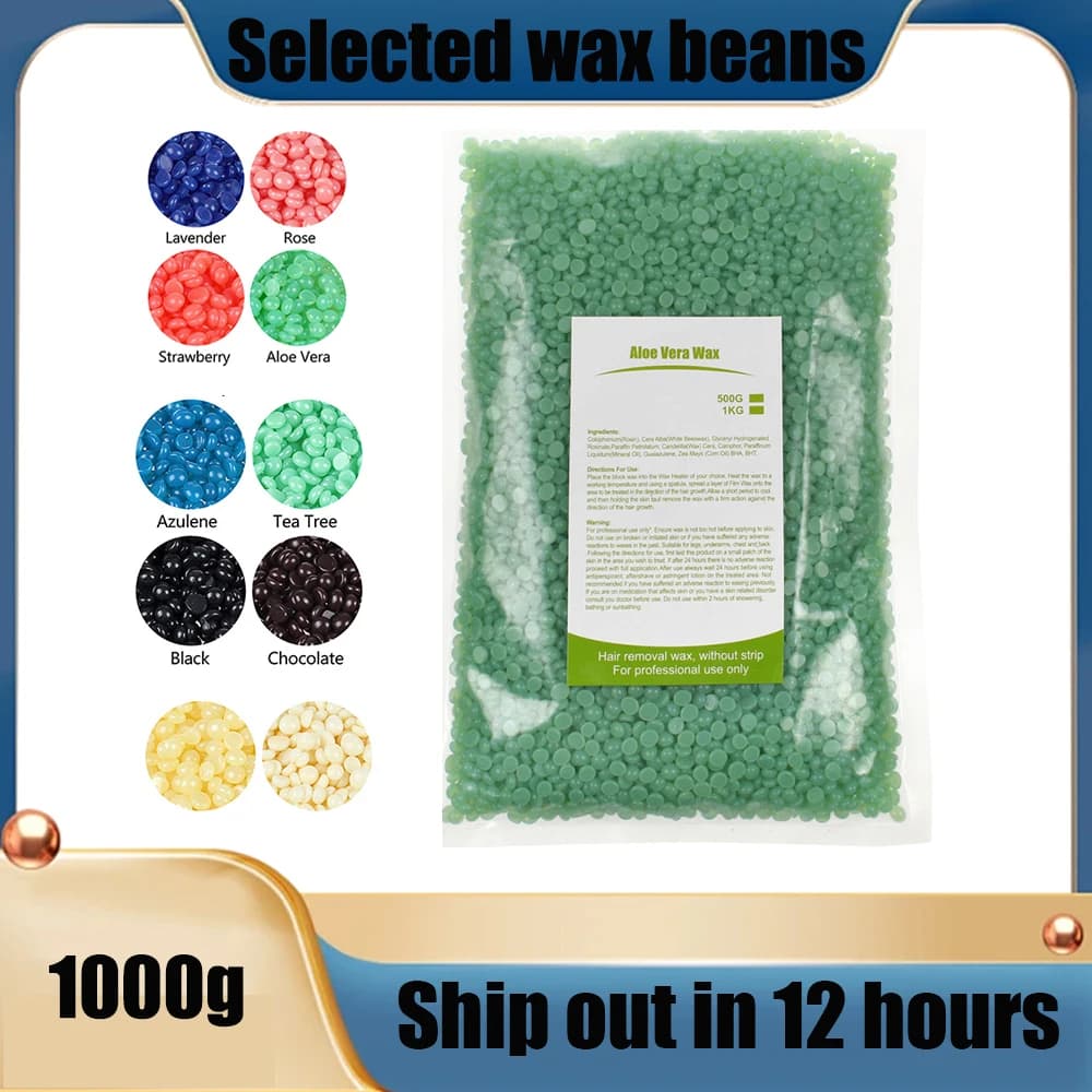 1000g Pellicola Calda Indolore Ceretta Perline Cera Depilatoria Fagioli Cera Dura Fagioli Riscaldamento Cera Macchina Bikini Viso Corpo Depilazione