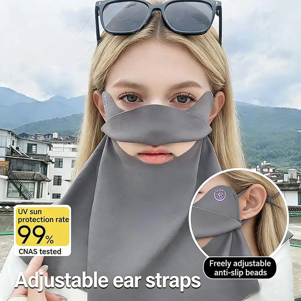 Maschera Estiva in Seta Ghiacciata Unisex per Ciclismo all'Aperto, Copricapo e Scaldacollo con Protezione UV, Bandana per Orecchie