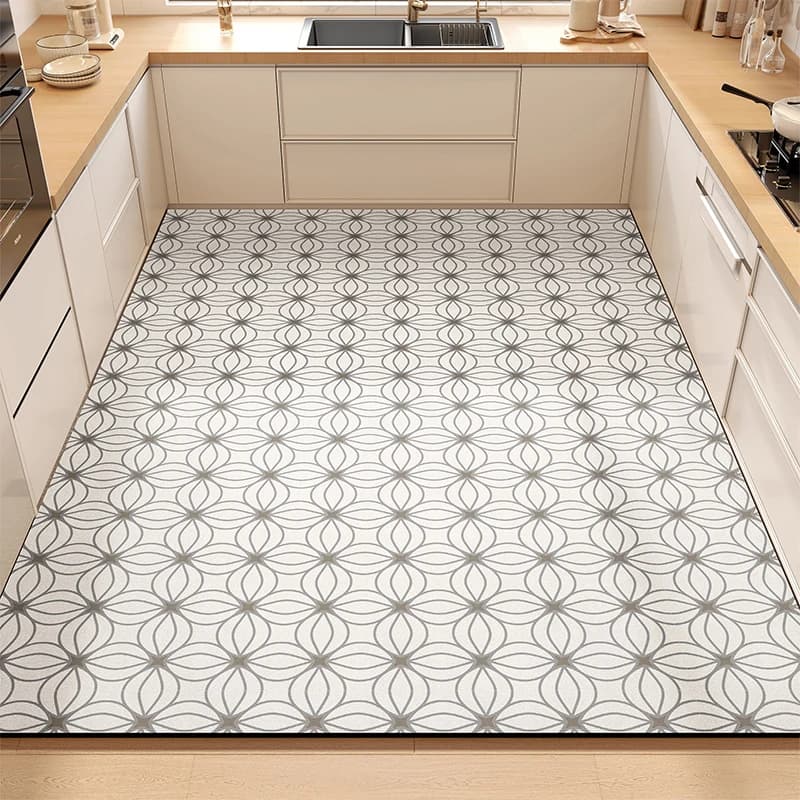 Kitchen Rug PVC Leather Waterproof Non-slip Floot Mat Large Size Oil-proof Stain-resistant Foot Mats Modern Home Decor Carpet