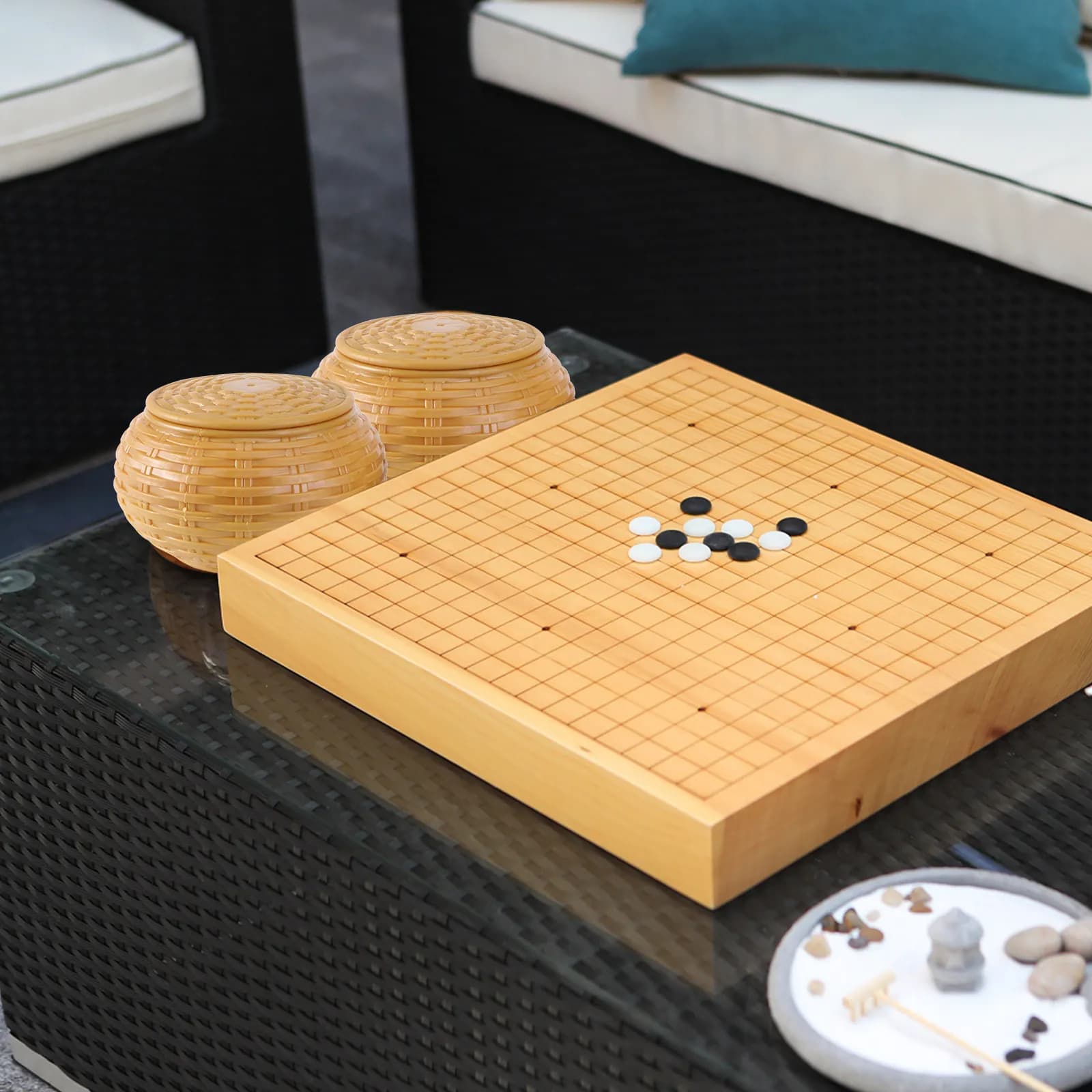 2 Pezzi Contenitore Porta Pietre da Scacchi in Legno Fatto a Mano, Vaso per Caramelle, Frutta e Pezzi da Gioco, Contenitore per Pezzi da Scacchi