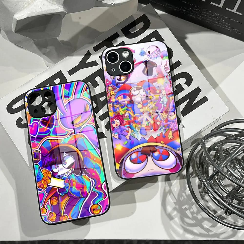 Anime The A-Amazing Digital Circus Phone Case Tempered Glass Shell FOR IPhone 16ProMAX 14 17Pro Air 15 16 Plus 13 Pro MAX Cover