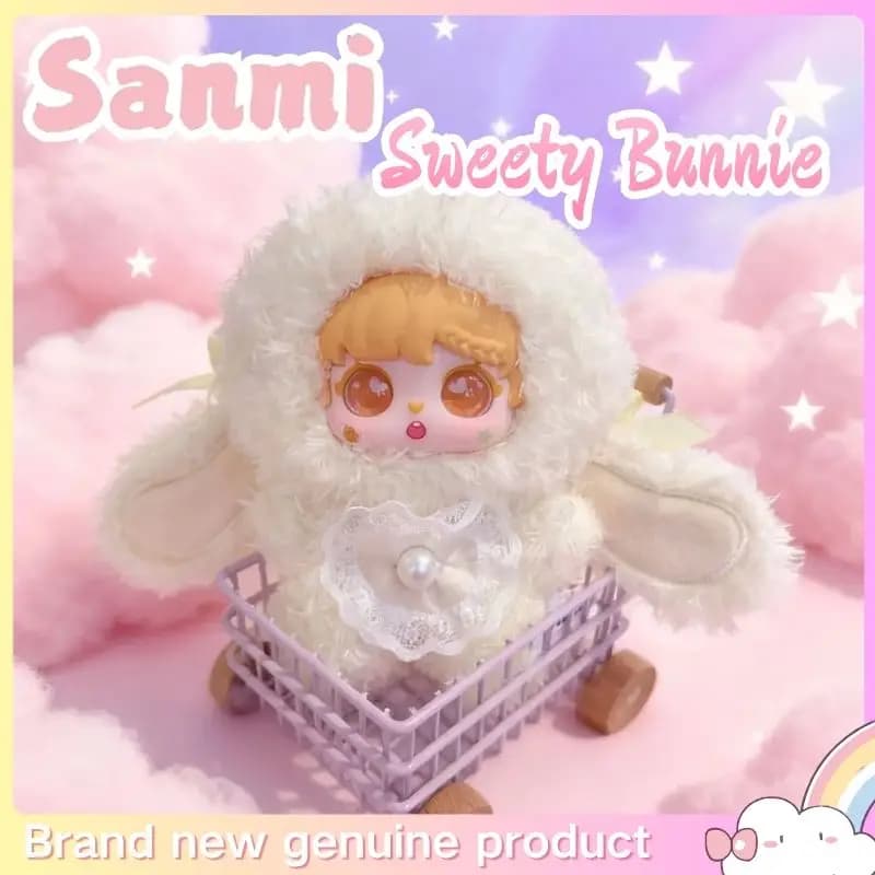 Sanmi Sweety Bunnie Series Peluche Bambola in vinile Scatola cieca Borsa Ciondolo Decor Ornamento Simpatico coniglio Peluche Figura Giocattolo Scatola misteriosa Regali