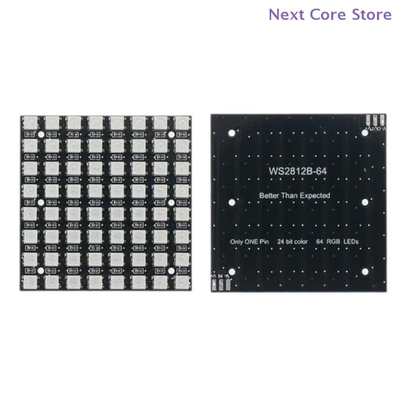 1 pc 8x8 64 bit LED matrix module integrated in color driver development card WS2812 LED 5050 RGB colored light development card for Arduino