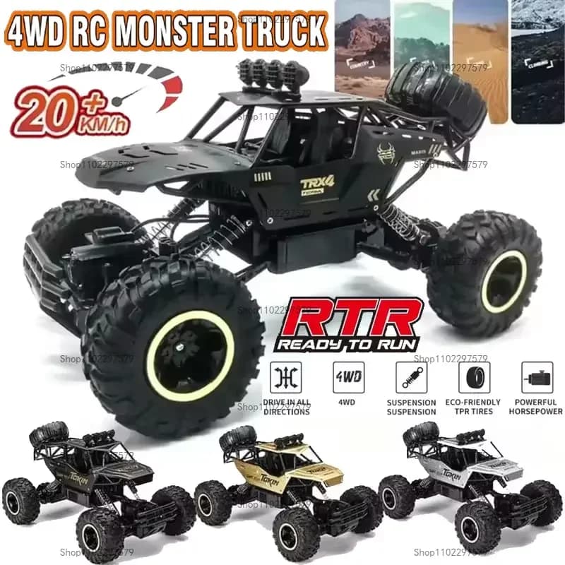 RC Fuoristrada Camion 1:12/16 4WD RTR Durevole Principiante All Terrain RC Auto Ad Alta Velocità 20 Km/h Telecomando Monster Truck Regali Giocattoli