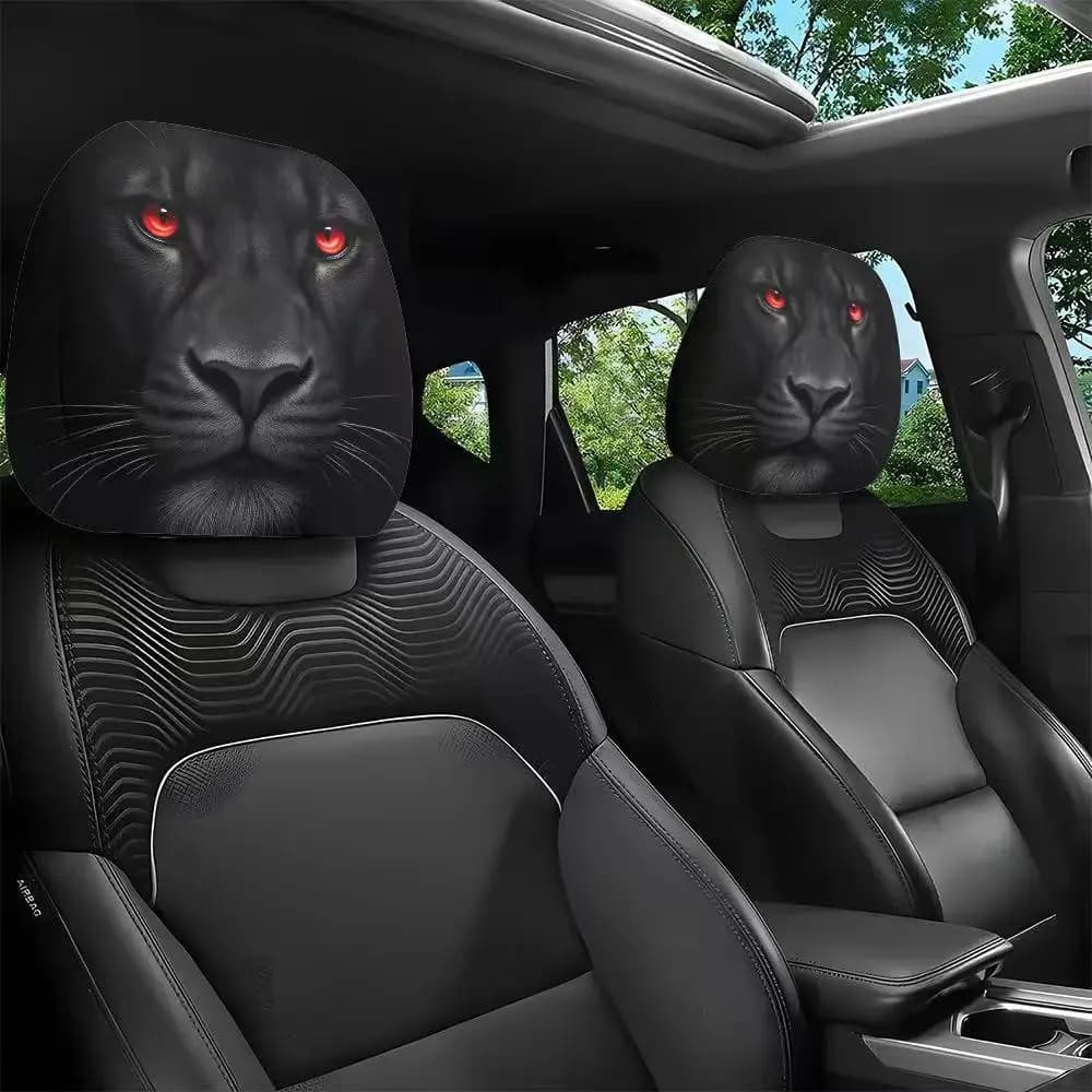 2 pieces of Halloween animals print chair for auto headrest headdress washable headdress headdress festival celebration decoration car supply of vehicles
