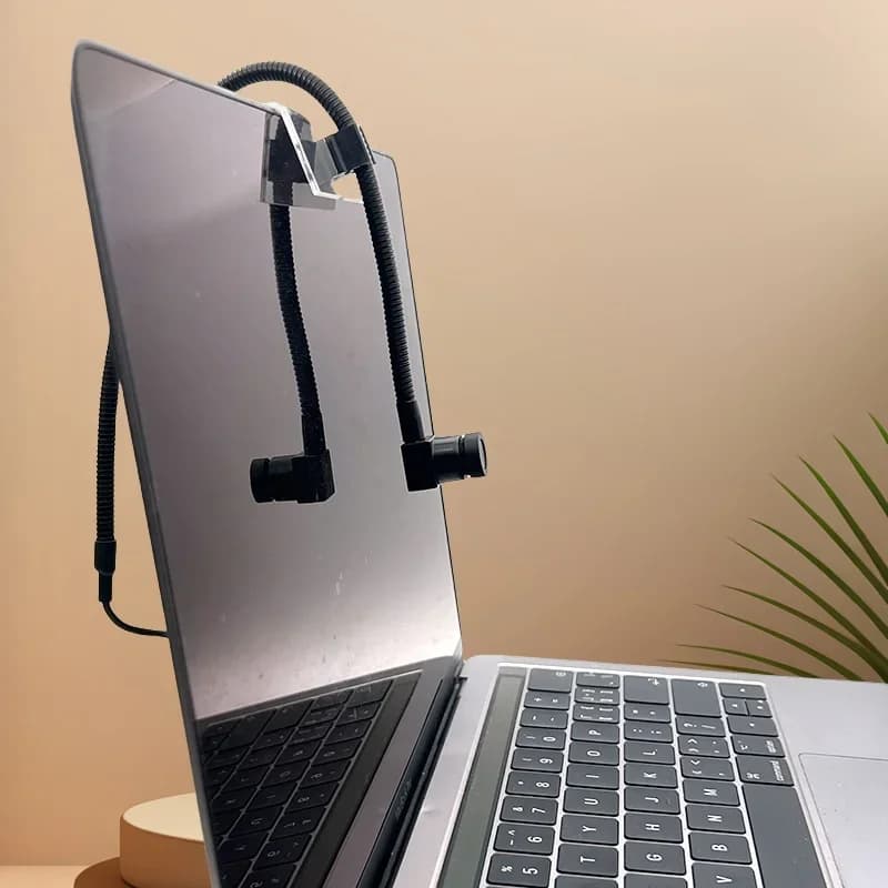 Webcam with central USB screen for eye contact Plug And Play Fixed Focus Webcam with central screen 2 MP Built-in microphone for laptop PC