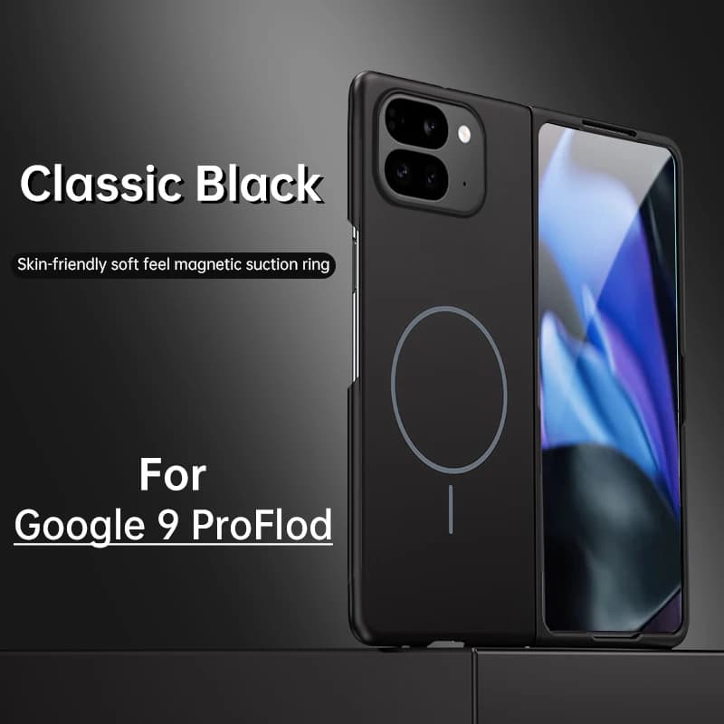 Pelle sottile opaca per custodia magnetica Magsafe per Google Pixel 9 Pro Fold Cover posteriore rigida con ricarica wireless Capa