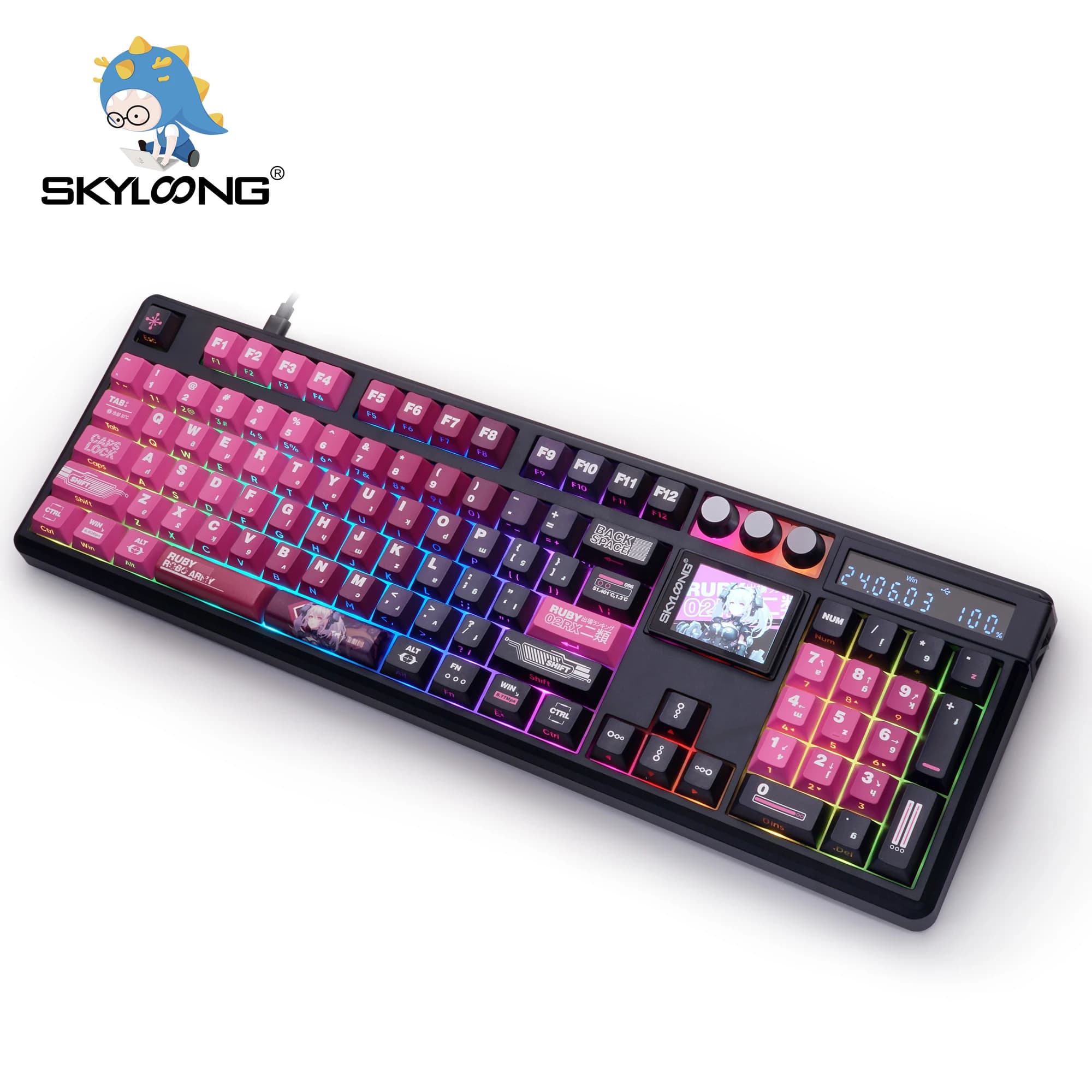 Tastiera Meccanica Wireless SKYLOONG GK104 Pro, Tastiera da Gaming Full-Size con RGB, Keycap PBT, Switch Silenziosi Hot-Swap, Accessori PC
