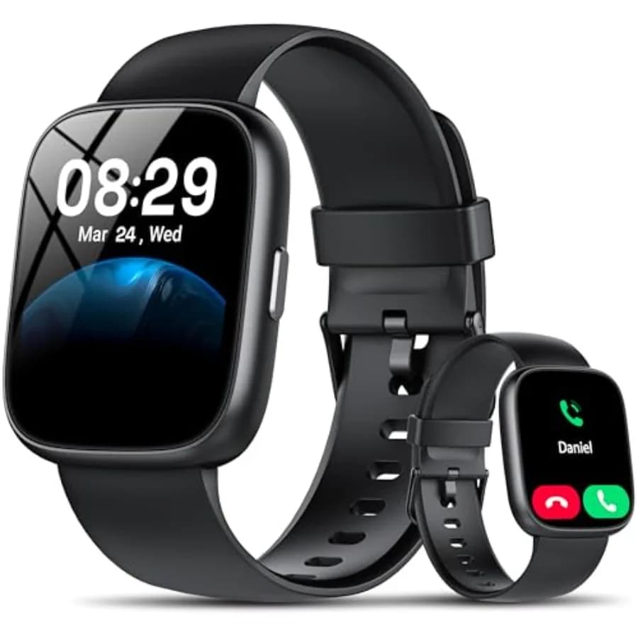 Smartwatch con Alexa integrata, fitness tracker con touchscreen HD da 1,83 pollici e chiamate Bluetooth, orologio fitness con monitoraggio della frequenza cardiaca e del sonno.