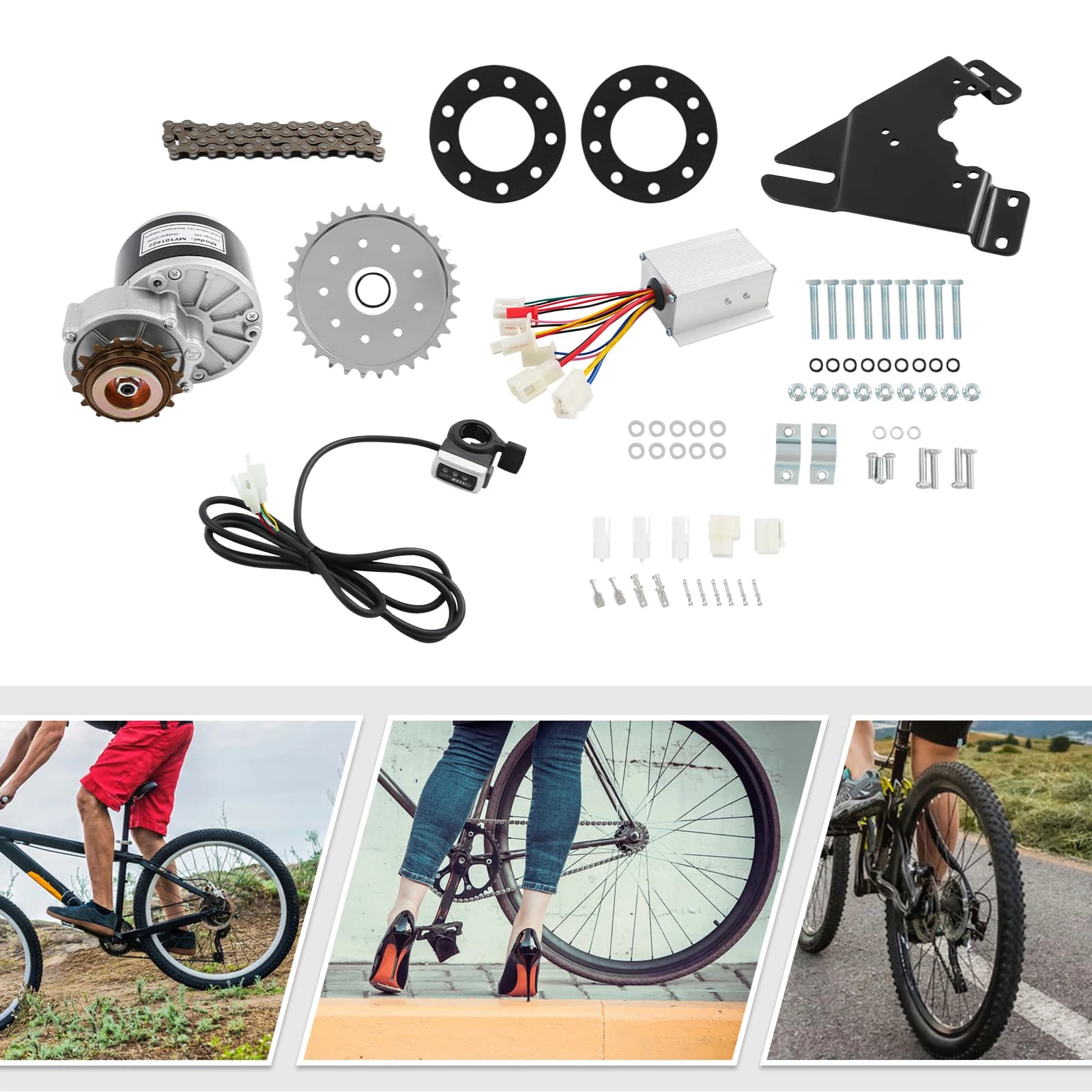 Kit di conversione per bici 24V 250W con indicatori luminosi e motore per bicicletta