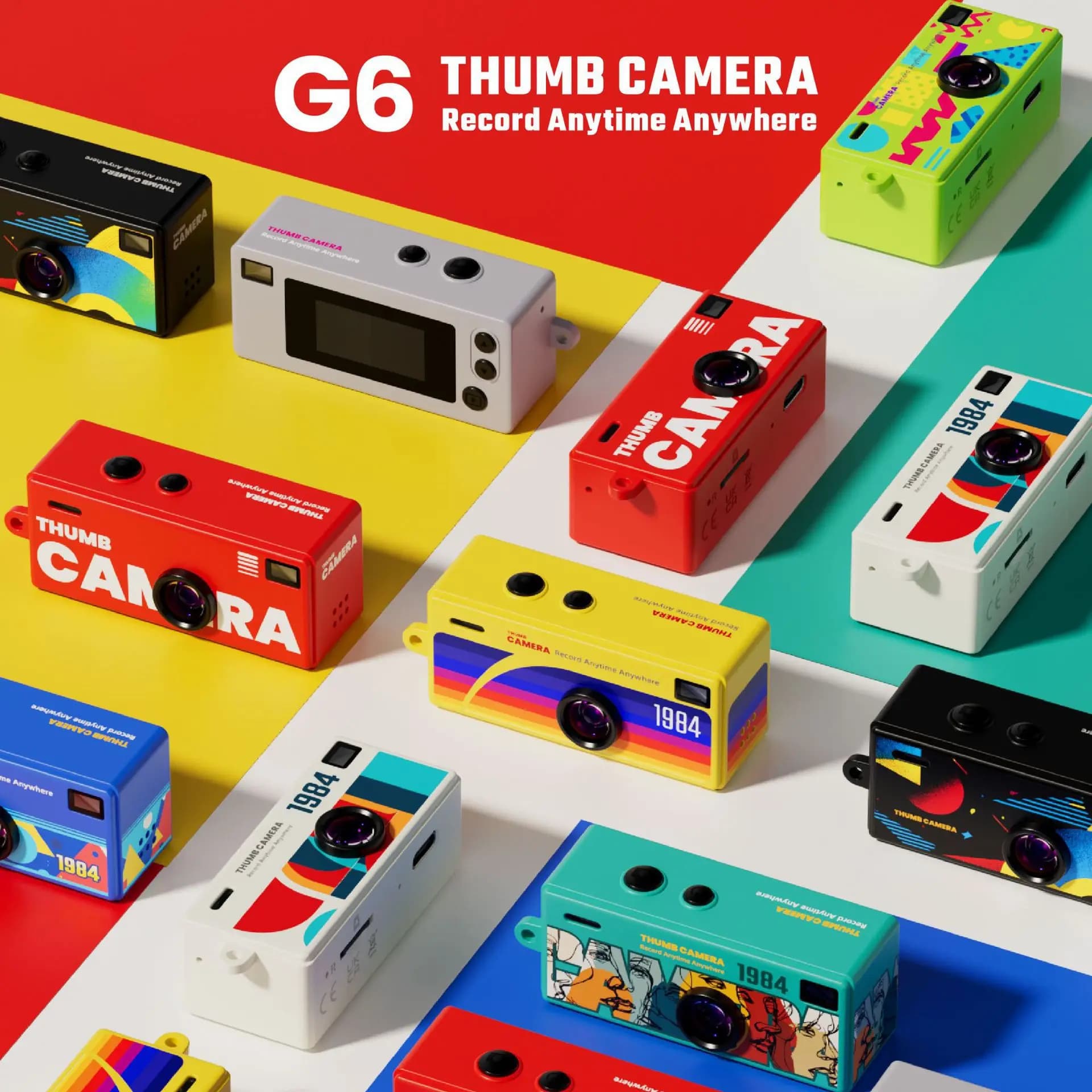 Mini Camera Keyring G6 with 0.66 Screen, Action Camera Retro 1080P, Audio Video Recorder Compact with Memory Card Support