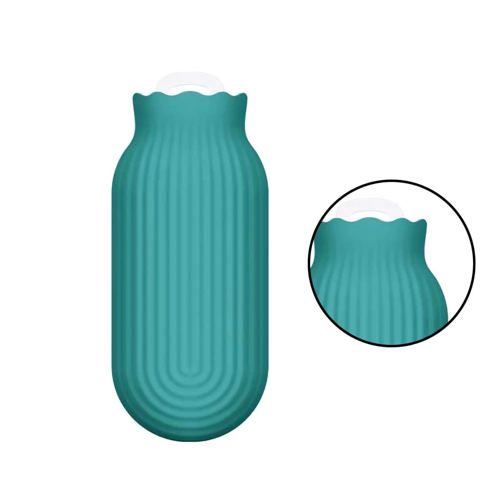 Borsa per acqua calda con riscaldamento a microonde con copertura in maglia Bottiglia calda Scaldamani per donna e bambino, Verde, S