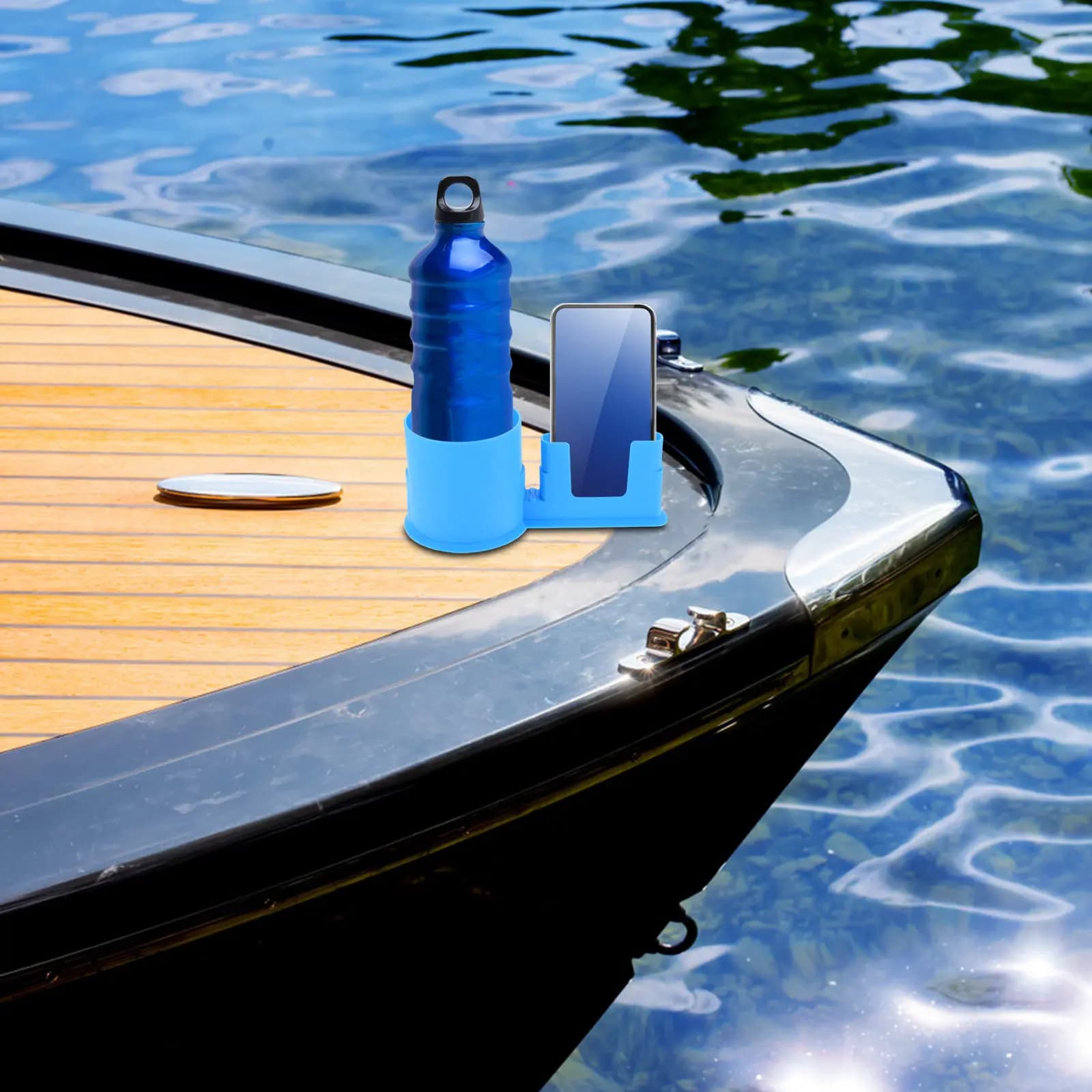 Supporto Sicuro per Bevande da Kayak con Porta Telefono - Supporto Compatto Multiuso per Tavola da Paddle per Bevande e Dispositivi Stabili