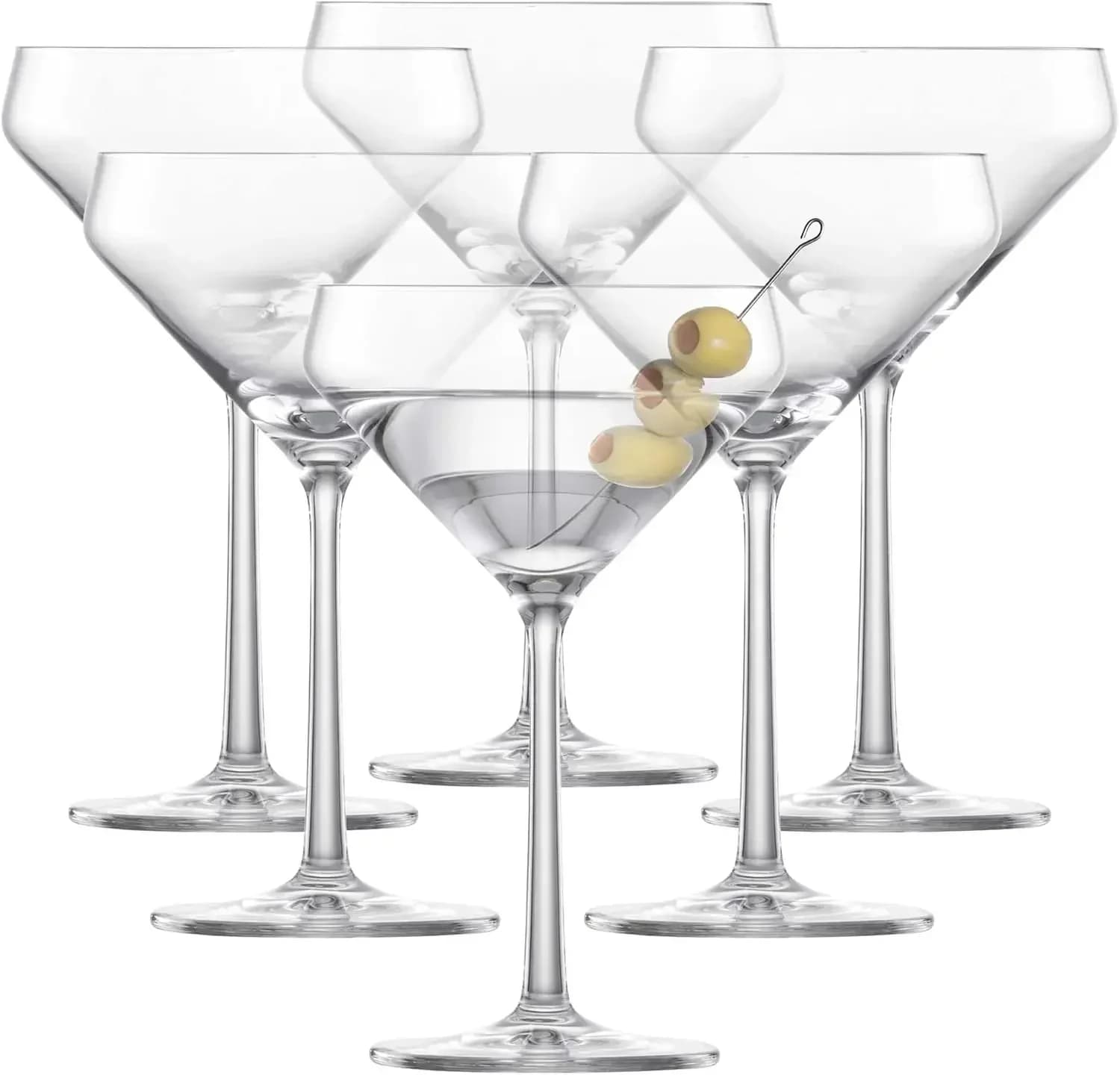 Set di 6 Bicchieri da Martini, Calici per Cocktail, Lavabili in Lavastoviglie, in Cristallo Tritan, Prodotti in Germania