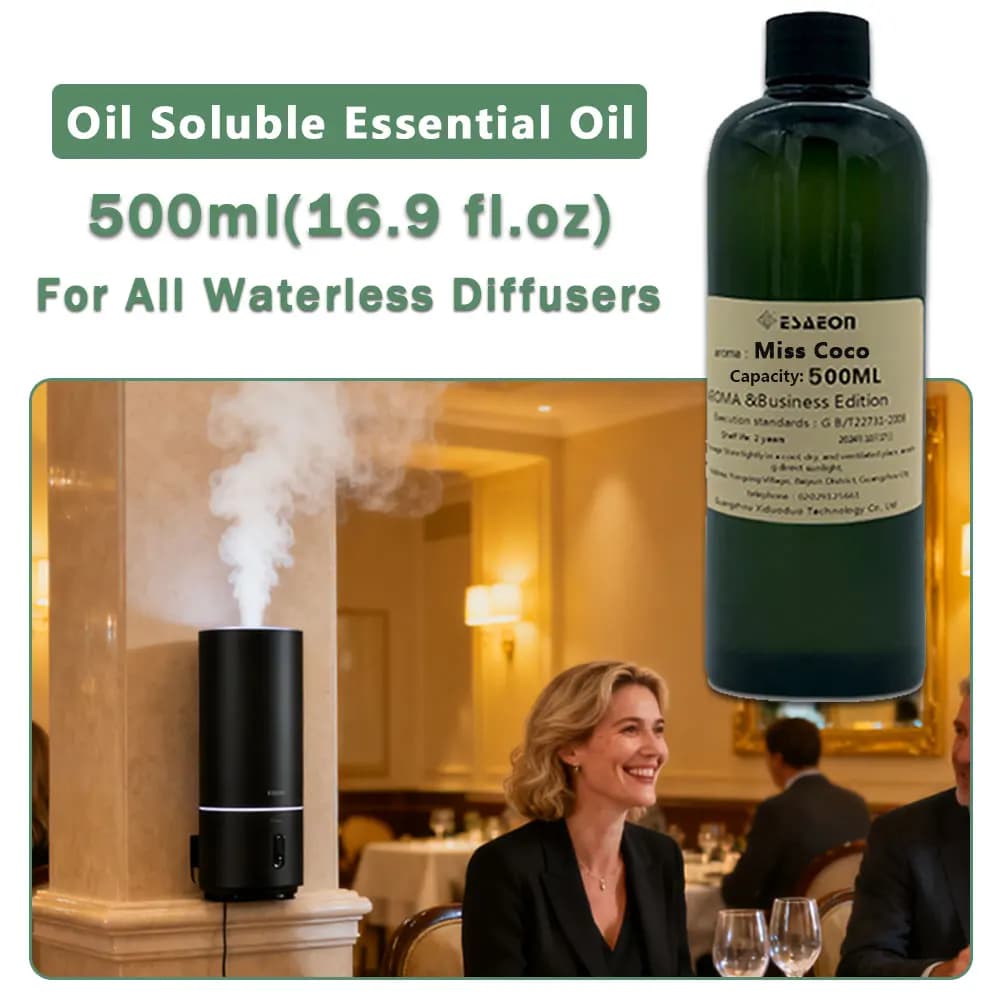 ESAEON Perfume Machine Essential Oils - For All Waterless Aromatherapy Machines, Miss Coco/Sage And Sea Salt- 500ML (16.9 fl.oz)