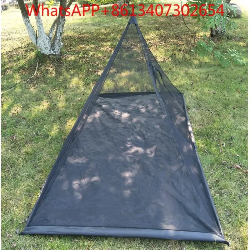 Outdoor Fishing Triangle Mosquito Mesh Zipper Door Tent Portable Travel Single Camping Mountaineering Insect Net (1PCS)