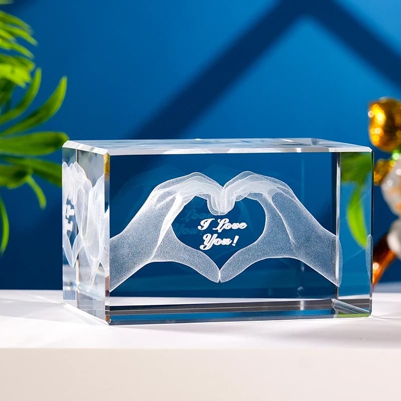 Regali per San Valentino e Festa della Mamma, Incisione Laser Personalizzata, Souvenir in Cristallo 3D Fatti a Mano