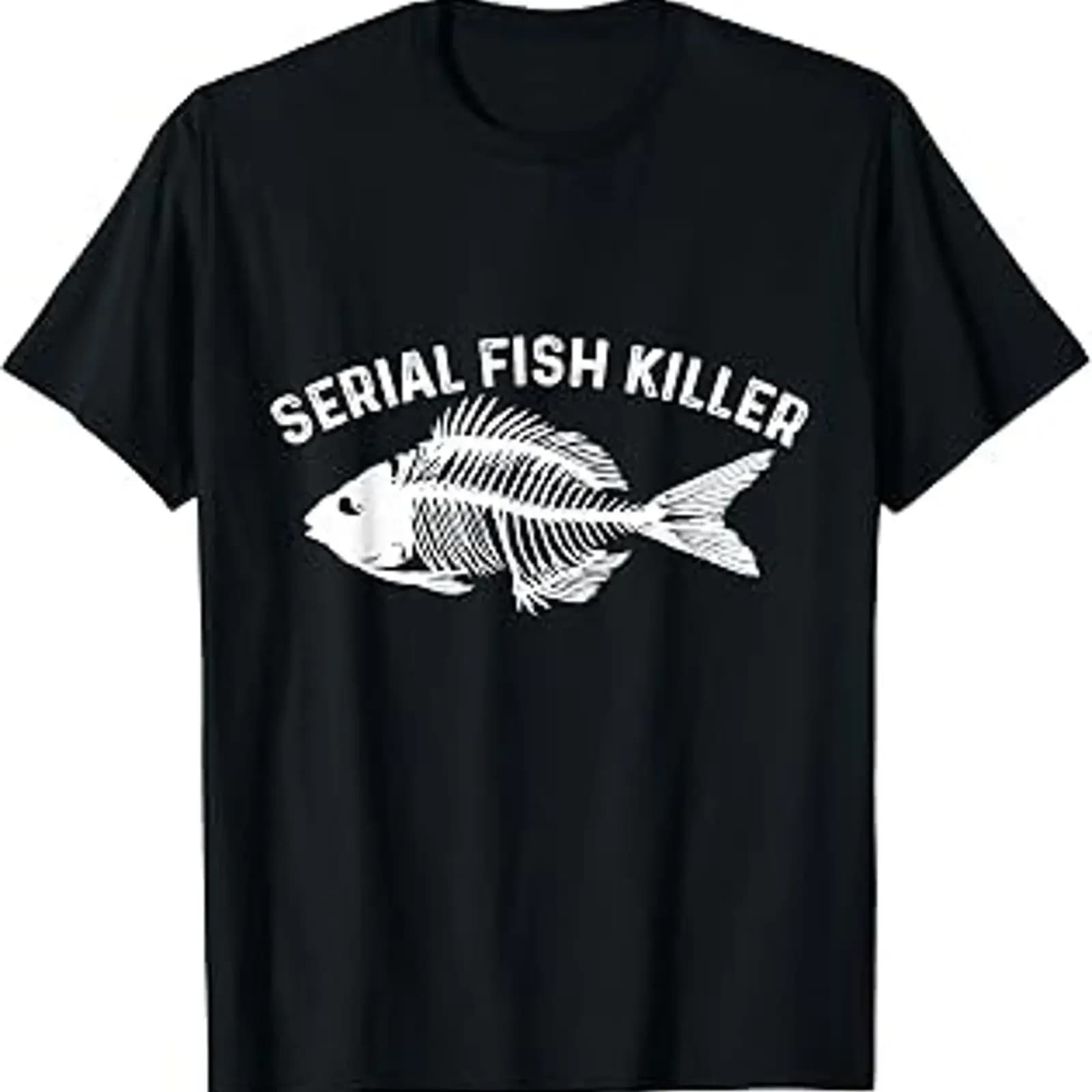 Serial Fish Killer Ice Fisher Fishing Rod Carp T Shirt vintage Washed Unisex Slightly Breathable homme Stylish Soft Versatile