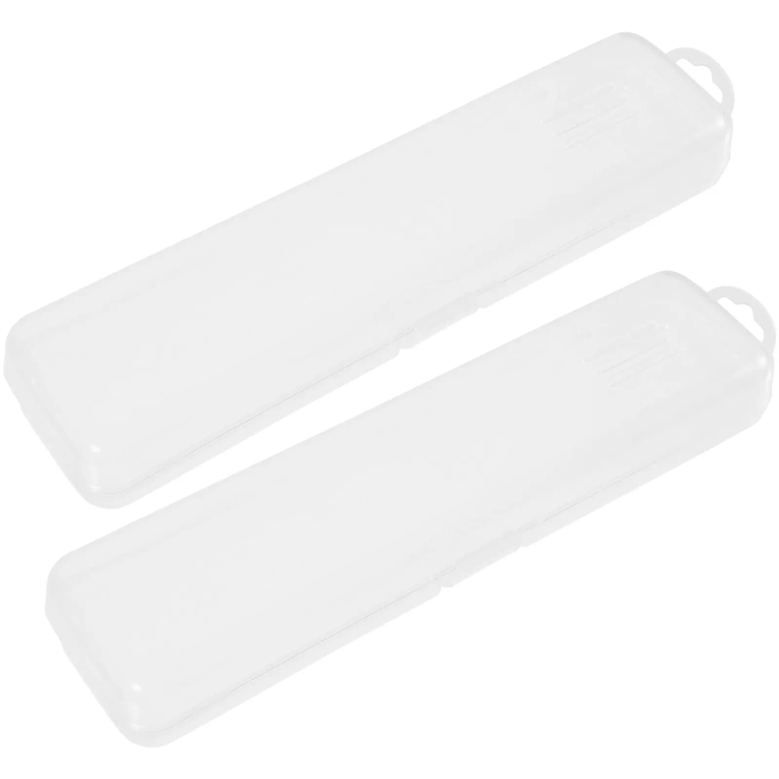 2 Pezzi Custodia da Viaggio per Spazzolino, Scatola Portaoggetti in Plastica, Porta Dentifricio Portatile, Organizer Compatto per Viaggi, Campeggio, Viaggi d'Affari