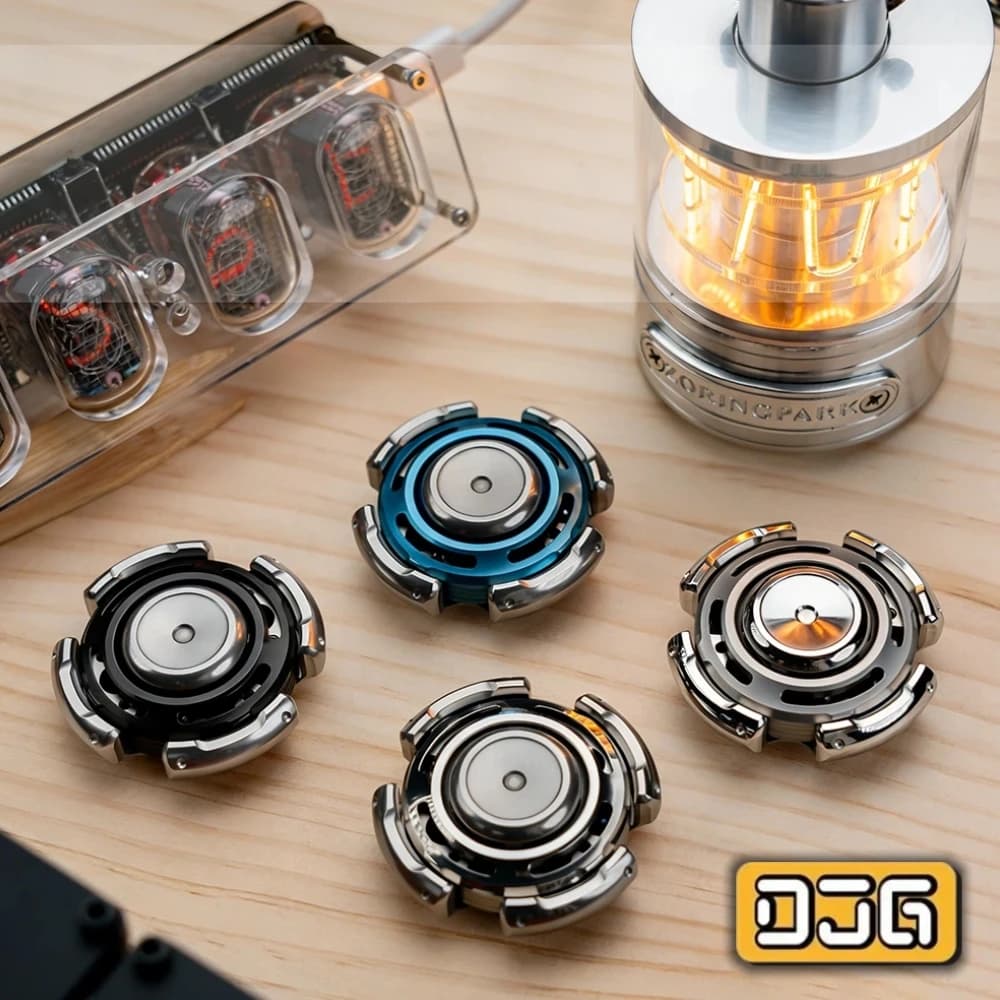 DJGEDC WHISPER SPIN Fidget Spinner Forcella Armonica Collegata in Acciaio Inossidabile, Giroscopio a Quattro Foglie, Giocattolo Antistress e Antiansia