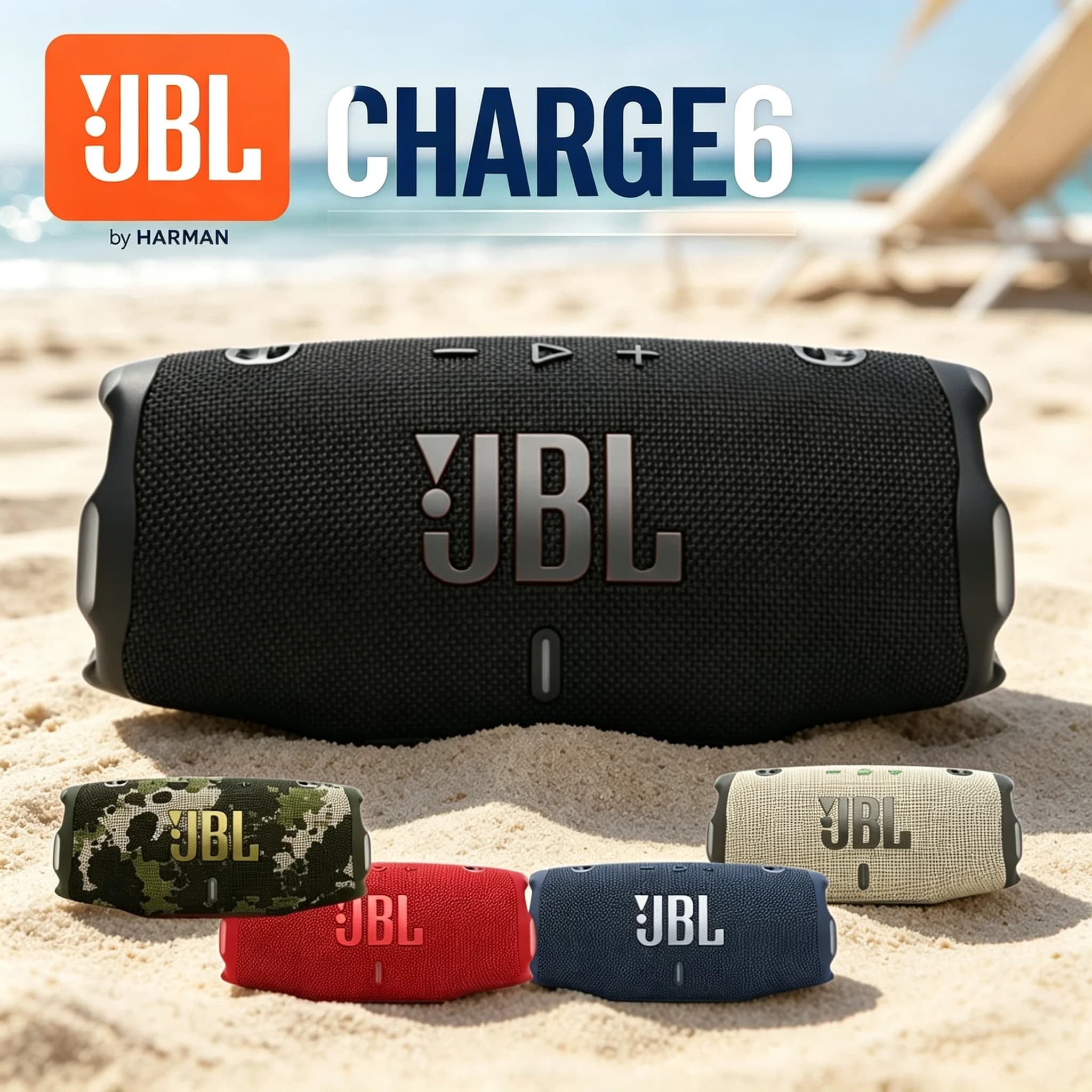 JBL CHARGE6 Portable Wireless Bluetooth Speaker IP68 Waterproof Dustproof Powerbank Function Bass For Travel Camping Outdoor
