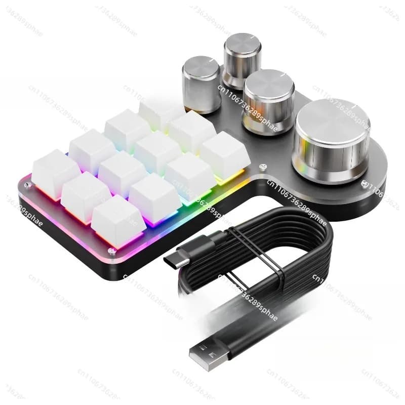 Display dual-mode Bluetooth Tastiera meccanica KPX6B Personalizzazione della programmazione del designer a quattro manopole personalizzata wireless