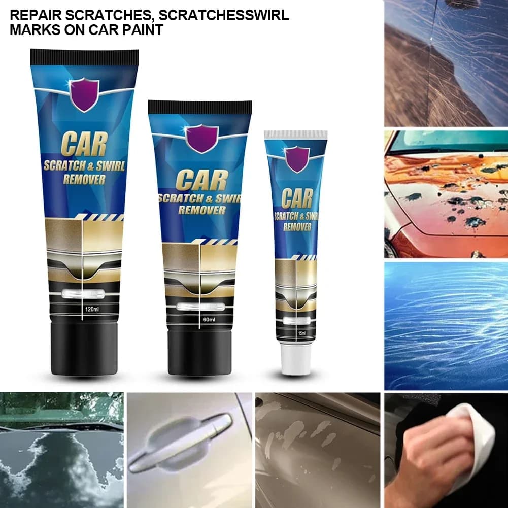 Kit per la rimozione dei graffi dell'auto, riparazione dei graffi, pasta per vernice, ritocco, rivestimento, cera lucidante, riparazione dei graffi automatici, manutenzione dell'auto