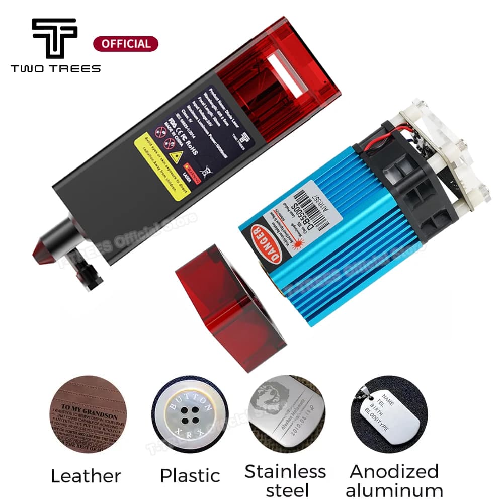 Twotrees 80W Laser Head for Cutting Machine Laser Wood Acrylic Cutting Metal Laser Module 450 ± nm Blue Laser