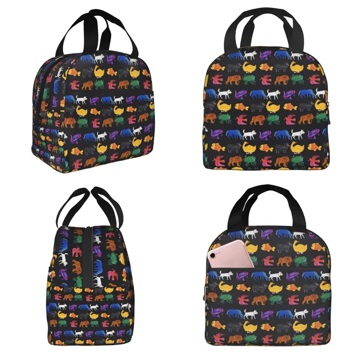 Borsa termica per il pranzo Eric Carle Animals per donna, borsa termica per ufficio, contenitore termico per alimenti, contenitore portatile per il pranzo