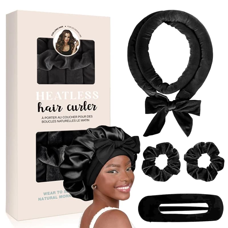 Heat-free curling band, soft, satin, for night curls, styling tool