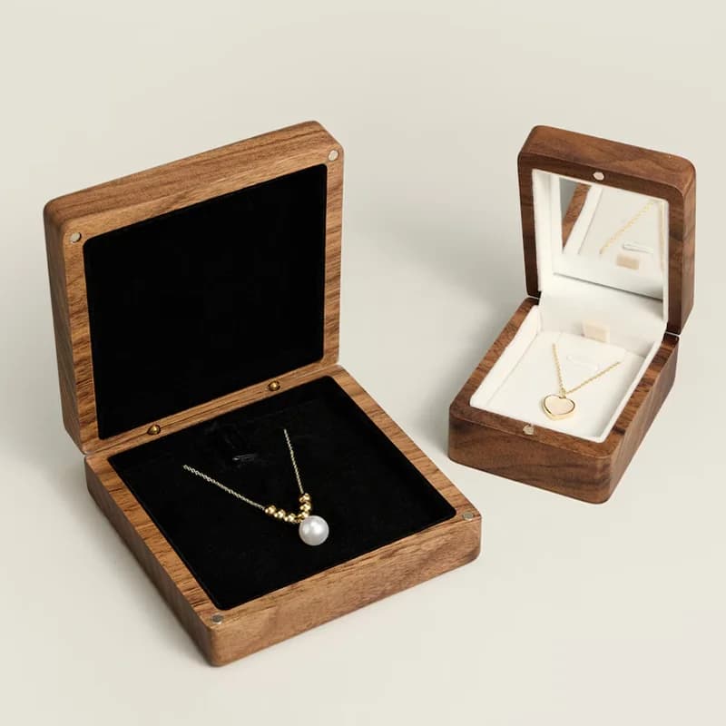 Scatola per collane di nozze con scatole per esposizione di gioielli in legno a specchio, regalo per l'anniversario di matrimonio per lei lussuosa portagioie per regali